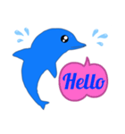 Dolphin greetings 1 イルカ 英語の挨拶（個別スタンプ：3）