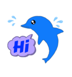 Dolphin greetings 1 イルカ 英語の挨拶（個別スタンプ：4）