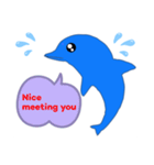 Dolphin greetings 1 イルカ 英語の挨拶（個別スタンプ：6）