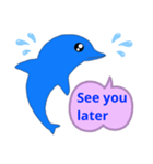 Dolphin greetings 1 イルカ 英語の挨拶（個別スタンプ：12）