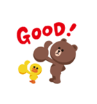 「BROWN ＆ FRIENDS」毎日使えるあいさつ編（個別スタンプ：10）