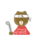 Golfing BROWN★English＆Thai＆Japanese（個別スタンプ：4）
