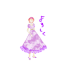 水彩女の子スタンプ2（個別スタンプ：1）