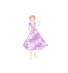 水彩女の子スタンプ2（個別スタンプ：4）