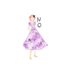 水彩女の子スタンプ2（個別スタンプ：5）
