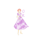 水彩女の子スタンプ2（個別スタンプ：7）