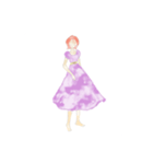 水彩女の子スタンプ2（個別スタンプ：8）