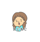 前髪を気にする女の子のスタンプ（個別スタンプ：16）