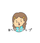 前髪を気にする女の子のスタンプ（個別スタンプ：17）