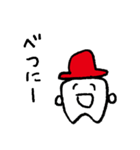 赤い帽子をかぶった歯001（個別スタンプ：10）
