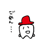 赤い帽子をかぶった歯001（個別スタンプ：20）