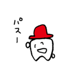 赤い帽子をかぶった歯001（個別スタンプ：23）