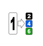 1から6までの数字当てゲームのスタンプです（個別スタンプ：2）