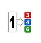 1から6までの数字当てゲームのスタンプです（個別スタンプ：5）