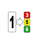 1から6までの数字当てゲームのスタンプです（個別スタンプ：6）