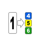1から6までの数字当てゲームのスタンプです（個別スタンプ：7）