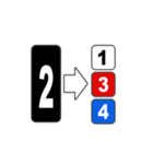 1から6までの数字当てゲームのスタンプです（個別スタンプ：8）