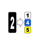 1から6までの数字当てゲームのスタンプです（個別スタンプ：9）