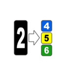 1から6までの数字当てゲームのスタンプです（個別スタンプ：10）