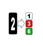 1から6までの数字当てゲームのスタンプです（個別スタンプ：11）