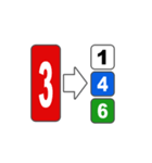 1から6までの数字当てゲームのスタンプです（個別スタンプ：14）