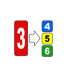 1から6までの数字当てゲームのスタンプです（個別スタンプ：18）