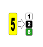 1から6までの数字当てゲームのスタンプです（個別スタンプ：28）