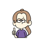センター分けの女の子（個別スタンプ：1）