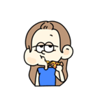 センター分けの女の子（個別スタンプ：7）