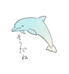 御蔵島のイルカと子供たちが描いたイルカ（個別スタンプ：35）