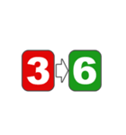 1から6までの数字当てゲームのスタンプ2（個別スタンプ：15）
