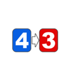 1から6までの数字当てゲームのスタンプ2（個別スタンプ：18）