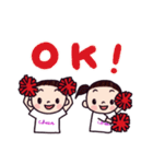 LOVE！チアダンス 赤ポンポン（個別スタンプ：3）