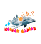 御蔵島のイルカと子供たちが描いたイルカ2（個別スタンプ：12）