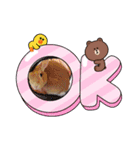 うさちゃんとLINEキャラクターたち♪（個別スタンプ：16）
