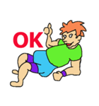体をつかった日常の挨拶(EN)英語（個別スタンプ：1）