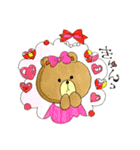 BROWN＆FRIENDSかわいい！ウキウキスタンプ（個別スタンプ：4）