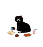 怠け者な黒猫（個別スタンプ：1）