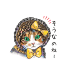 猫のイラストスタンプ。（個別スタンプ：7）