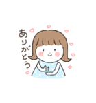 手話の女の子 時に犬（個別スタンプ：1）
