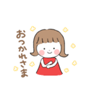 手話の女の子 時に犬（個別スタンプ：10）