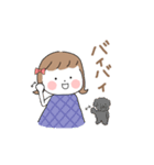 手話の女の子 時に犬（個別スタンプ：14）