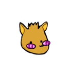 よく使う自作絵！シカ？(飼い主さんつき)（個別スタンプ：2）