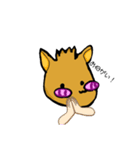 よく使う自作絵！シカ？(飼い主さんつき)（個別スタンプ：4）