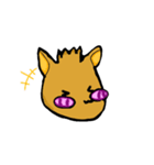 よく使う自作絵！シカ？(飼い主さんつき)（個別スタンプ：5）