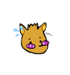 よく使う自作絵！シカ？(飼い主さんつき)（個別スタンプ：9）