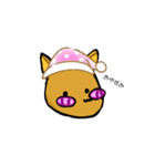 よく使う自作絵！シカ？(飼い主さんつき)（個別スタンプ：10）