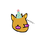 よく使う自作絵！シカ？(飼い主さんつき)（個別スタンプ：12）
