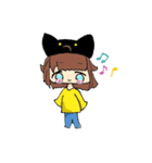 よく使う自作絵！シカ？(飼い主さんつき)（個別スタンプ：18）