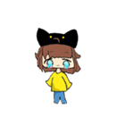 よく使う自作絵！シカ？(飼い主さんつき)（個別スタンプ：24）